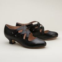 Astoria Edwardian Leather Shoes (Black)(1900-1925)