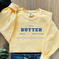 Salted Butter Sweatshirt, Funny Baking Sweatshirt, Baker Gift, Salted Butter Lover Sweater, Foodie Gift, Comfort Colors, Stick of Butter - Etsy