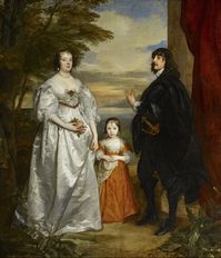 1632 to 1641 James, Seventh Earl of Derby, His Lady and Child by Sir Anthonis van Dyck (Frick Collection - New York City, New York, USA). From Wikimedia.