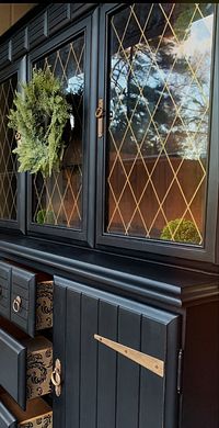 Black gold painted buffett hutch