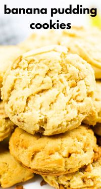 Banana Pudding Cookies are the perfect picnic dessert! Made with instant pudding, vanilla wafers, and more to make these delicious treats!