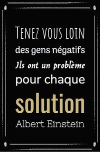 Tableau ou poster citation personnalisée  « Solution »  Décorez votre intérieur avec un tableau ou poster de citation personnalisée comme « Solution » d’Albert Einstein   Tableau imprimé sur toile Canvas et monté sur châssis bois : léger et facile à fixer Affiche ou Poster à encadrer soi même (papier élégant 150g/m2) Affiche ou poster encadré