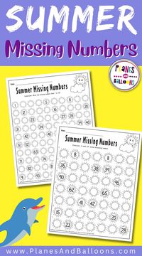 Free printable summer theme math worksheets for grade 1. Missing numbers 1-100 worksheet printable. Summer math activities. Hundred charts worksheet printable. Kindergarten and first grade math worksheets free.