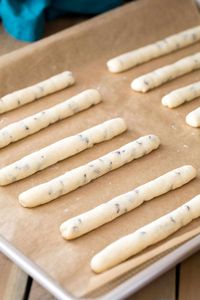 These cute cookie sticks are a fun twist on cookies! Make them for the holidays by dipping in chocolate and covering with festive sprinkles!