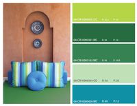 blue and green home and decor color inspiration, blue and green color theme, blue and green stripes