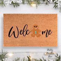 Spread warmth and joy to your guests with this Christmas doormat, making everyone feel merry as they step into your home. Whether you're hosting a holiday gathering or simply want to add some festive charm, our Christmas-themed doormat is a must-have accessory for the season. Get yours today and make your home a beacon of holiday happiness! 𝐏𝐫𝐨𝐝𝐮𝐜𝐭 𝐈𝐧𝐟𝐨𝐫𝐦𝐚𝐭𝐢𝐨𝐧  Our door mats are completely hand painted and sealed with a protectant spray. Each design is carefully placed, painted