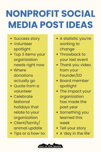 Here are some post ideas for your nonprofit's social media! Get creative and think of it as "what can I give to my audience or donors today?" 🧐 When you start providing value to your audience, you build a community of raving fans who can't wait to support your organization 🙌. [nonprofit startup, development director, non-profit, nonprofit instagram ideas, fundraising ideas, nonprofit tips, donor stewardship]