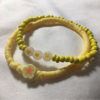 Beautiful Bracelets Yellow Stretchy** 7” Set Of 2 **All Our Items Are Handmade** **All Our Items Are Sanitized Before Departure**