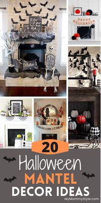 Make your home spooky and fun with this round up of twenty ideas for Halloween mantel decor. Mix and match to make it your own look. #Halloweenmanteldecor #Halloweendecoratingideas