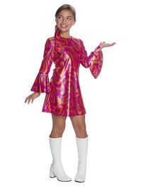 Check out Girls Fuschia Swirl Disco Diva Costume from Wholesale Halloween Costumes