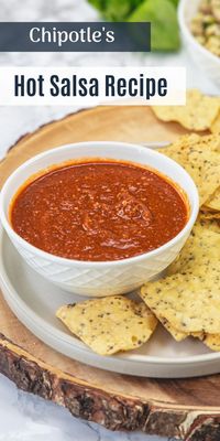 Spicy, bold, and bright red tomatillo red chili salsa recipe is quick and easy to make. This salsa recipe allows you to make Chipotle’s hot salsa from the comfort of your own home. Use this homemade salsa as a dip or a sauce for burritos, tacos, salads, and more.