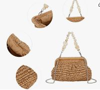 Straw Purses and Handbags，Clutch Purses for Women Casual，Small Woven Purse，Summer Purse Crossbody for Beach Party #affiliate