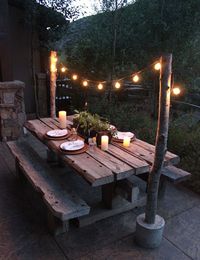 eclairage terrasse bois lanterne exterieur lumiere jardin idee luminaire pas cher spots led sol guirlande table bois romantique