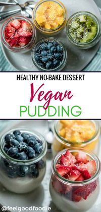 This easy homemade recipe for vegan pudding will have you forgetting all about store-bought instant-pudding. You only need a few ingredients to make this creamy dairy-free treat. Add your favorite fruits on top, or use it like you would pie filling in other desserts. It's rich, creamy and completely versatile! What a great summer recipe! #eatgoodfeelgood #dessert #vegan