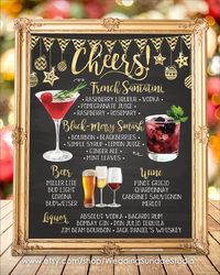 Christmas Wedding Bar Menu Sign, His and Hers Signature Drinks Cocktails Signs, Watercolor Chalkboard Party Bar Sign IDM49  #WeddingSundaeStudio #WeddingSundae #etsy  #wedding #weddings #signs #sign #signage #bar #menu #signature #drinks #drink #cocktails #cocktail #watercolor #chalkboard #christmas #christmasdecor #christmastime #illustration #alcohol #hisandhers #calligraphy