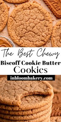 These are the best cookie butter cookies! They're super easy to make, with chewy centers, lots of Biscoff cookie butter flavor, crispy edges and the perfect "bite".