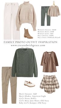 Neutral Christmas Holiday Family Photo Outfit Inspiration www.createdwithgrace.com