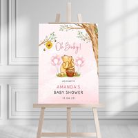 "**DOWNLOAD ONLY. NOTHING WILL BE SHIPPED** Winnie The Pooh Baby Shower Welcome Sign, Editable Baby Shower Welcome, Instant Digital Download, Printable Baby Girl Welcome Sign Purchase, Edit, Print, Party! **Try a FREE DEMO before you buy https://templett.com/design/demo/takmediadesigns/23259314,23259045,23259342,23259418 Our easy to edit Templett™ link will be emailed to you immediately after purchase. Easily edit font color, font type, names, wording, font size, font color, spacing, background, and more right from your desktop! Unfortunately, you must use a computer to edit this template. Phones and tablets are not compatible just yet! After editing, save and download in JPG or PDF format. Print these from your local print shop or from the comfort of your own home! > WHAT DO I GET WITH MY