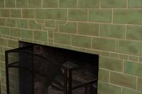 Pesto Green Arts And Crafts Fireplace Tile Adair Accent