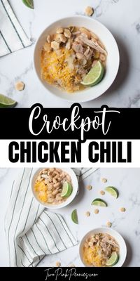 This Crockpot White Chicken Chili is an easy dinner idea. Just toss everything in and go. It is family friendly and perfect for the cooler fall or winter months. 