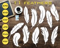 Cutting Printable Feathers template pattern birds dream Catcher Papercut SVG DXF PDF papercraft paper craft diy cut Silhouette Clipart | Etsy