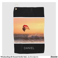 Windsurfing At Sunset Surfer Sailboarding Custom