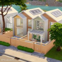 San Sequoia Townhouses 🌴 Four spacious and colorful townhouses, the first one furnished for a work-from-home couple! Each townhouse has it’s small backyard and there is a common area in between the twon duplexes.No CC and Maxis Match the sims 4 house exterior || the sims 4 exterior || the sims 4 house || the sims 4 house ideas || sims 4 houses || sims 4 house plans #thesims4 #simshouse #simsbuild #showusyourbuilds #sims4maxismatch #sims4housebuild #simshome #dreamhouse #sims