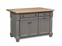 Coriander Country 49" Solid Wood Turned Leg Kitchen Island