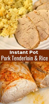 Instant Pot Pork Tenderloin and Rice is an easy pressure cooker dinner recipe. This gluten free dinner recipe is all cooked in one pot.