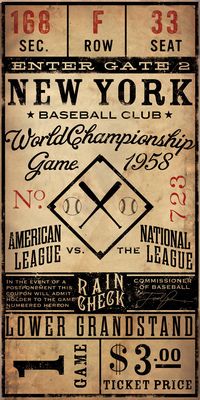 Vintage style New York Baseball Ticket graphic by geministudio