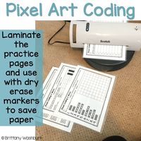 Coding Pixel art lessons and activities. This resource brings art and math into computer science because each activity results in creating pixel art and patterns. Students will learn three different ways to program or code throughout the activities. Perfect for problem solving or STEM time in the classroom.