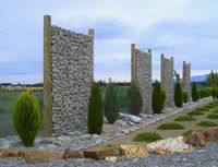 Gabion basket decorative walls.