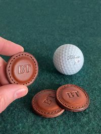 Premium Leather Golf Ball Marker SET OF 2 Made With 100% Full - Etsy