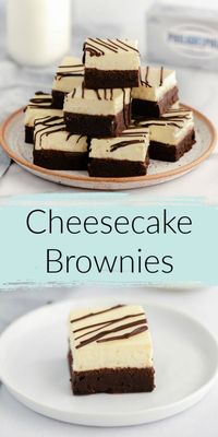 #ad These Cheesecake Brownies are made completely from scratch with a fudgy brownie layer and a super smooth, creamy cheesecake layer thanks to PHILADELPHIA Cream Cheese. These bars are the perfect easy recipe for girl's night, Mother’s Day, baby showers, wedding showers,  Easter or any occasion throughout the year! @spreadphilly #cheesecake #chocolate #dessertideas #dessertrecipes