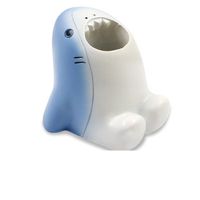 Cute toothbrush holders keep your toothbrush upright to dry, can also be functional stand in dining table, office or bathroom for pen, toothpick, cotton swab, spoon, razor, etc. | Trinx Codera Cartoon Toothbrush Holder Resin, Cotton in Blue, Size 1.8 H x 2.0 W x 2.0 D in | Wayfair | Organization