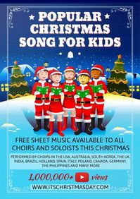 Free Christmas sheet music and Mp3's for all choirs and soloists. It's Christmas Day could be one of the perfect Christmas songs for your Preschool, Toddler, Church, Kindergarten, Sunday School, Nursery or Choir. It has been performed by many 1000's of choirs worldwide and also turned it into a Christmas Song with actions for many Christmas concerts. With over 1.25 million Youtube views and 200,000 Soundcloud views, this Christmas Carol has very easy lyrics for children to learn and sing.