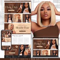 We offer Shopify Website Designs, Shopify Themes, and Business Branding templates for new and existing entrepreneurs. Hi there! 🤍 Thank you for your interest in our services. This listing is for a Shopify Store & Website Design. This Hair Extensions Website Design is an easy way to jump-start your business & start selling products or services online. → (Other business types are accepted too!) WEBSITE PACKAGES: [Available in four different options] 🤍 [Standard Package] 🤍 - Ready to use, Full S