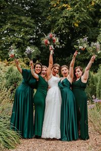 Mismatched Style Bridesmaid Dresses Green Maddie Farris Photography #wedding #bridesmaids