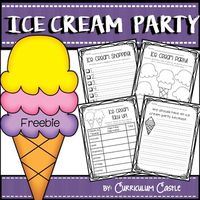 Ice cream parties are a popular end of the year activity. Let your students have some summer fun planning their own ice cream party! This product features:1. Brainstorming graphic organizer2. Create a shopping list 3. Favorite flavors and toppings tally chart4.