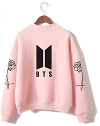 HelloTem BTS Kpop Unisex Sweatshirt Round High Neck Pullover Casual Printed Love Yourself Hoodie Easy 30 day return policy