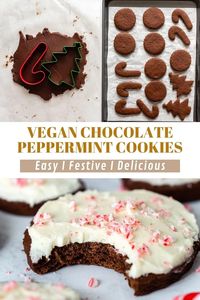 These homemade Chocolate Peppermint Cookies are easy to make, delicious and festive! They're vegan AND gluten free and perfect for all of your holiday baking desires.