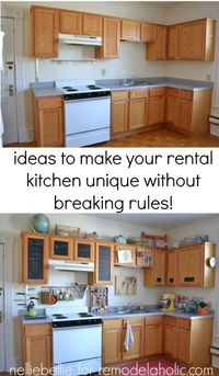 Get fabulous tips and tricks to making your rental kitchen full of personality and life without breaking the rules! #renting #remodelaholic