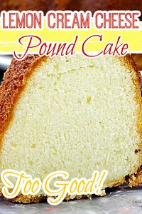 Lemon Cream Cheese Pound Cake Recipe is tender and moist. It's sweet and simple with a buttery flavoring that melts in your mouth! #cake #poundcake #poundcakepaula #dessert #recipe #recipes #homemade #fromscratch #easy #moist