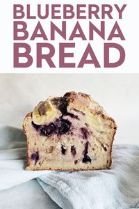 This Blueberry Banana Bread recipe is a twist on classic Banana Bread and is perfect to make with the kids. This moist loaf has a mixture of ripe bananas and juicy blueberries giving this Blueberry Banana Bread recipe a burst of sweetness that warms the heart.