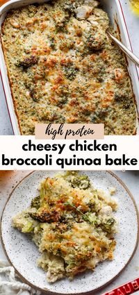 Cheesy Chicken and Broccoli Quinoa Bake - Dishing Out Health