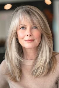 30 Chic Hairstyles for Women Over 60 With Bangs - The Hairstyle Edit