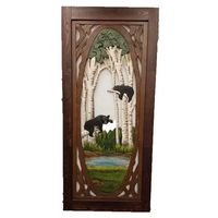 Welcome guests to your home with the charming Woodland Spring Screen Door - Birch Bears, featuring a whimsical design of bears enjoying the outdoors. This screen door adds a touch of personality to your entryway while keeping bugs out and letting fresh air in.Wood36"W x 80"H; 60 lbsMulticolor