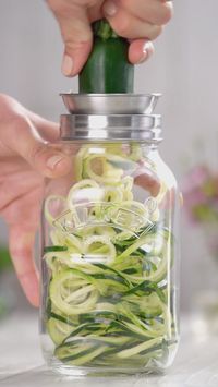 Create spaghetti style spiral ribbons from veggies for a healthier take on chicken Parmesan with this Mason Jar Spiralizer for only $13.99 (that's 30% off!).