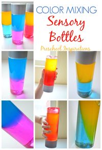 How to Make a Color Mixing Sensory Bottle - Preschool Inspirations