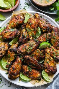 Marinated in a blend of cilantro, lots of lime, garlic & spices! These are the BEST cilantro lime chicken wings! (Air fried or oven baked!)